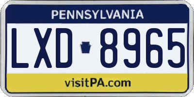 PA license plate LXD8965
