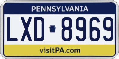 PA license plate LXD8969