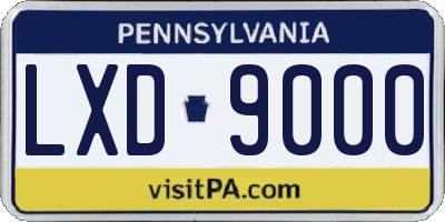 PA license plate LXD9000