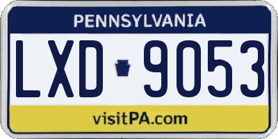 PA license plate LXD9053