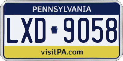 PA license plate LXD9058