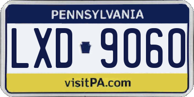 PA license plate LXD9060