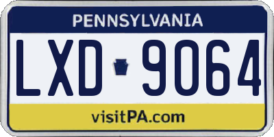 PA license plate LXD9064