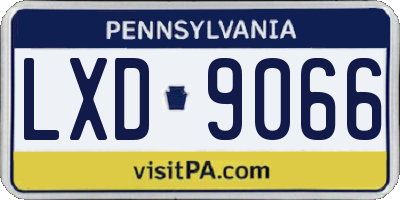 PA license plate LXD9066