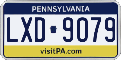 PA license plate LXD9079