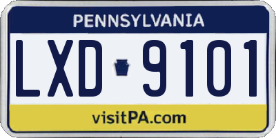 PA license plate LXD9101
