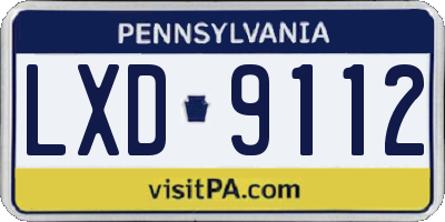 PA license plate LXD9112