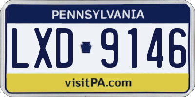 PA license plate LXD9146