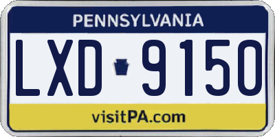 PA license plate LXD9150