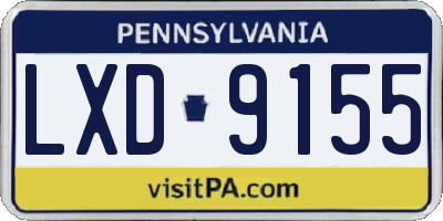 PA license plate LXD9155