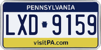 PA license plate LXD9159