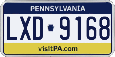 PA license plate LXD9168