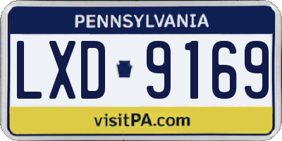 PA license plate LXD9169
