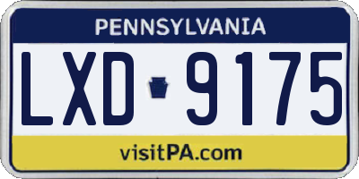 PA license plate LXD9175