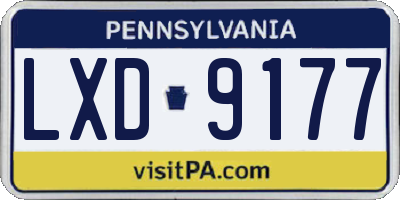 PA license plate LXD9177