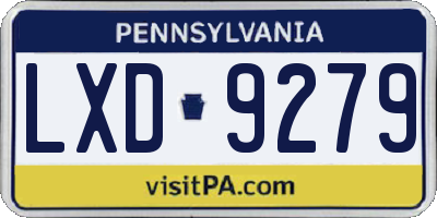 PA license plate LXD9279