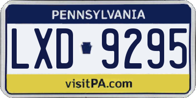 PA license plate LXD9295