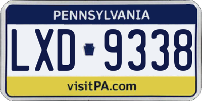 PA license plate LXD9338