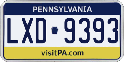 PA license plate LXD9393