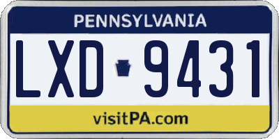 PA license plate LXD9431