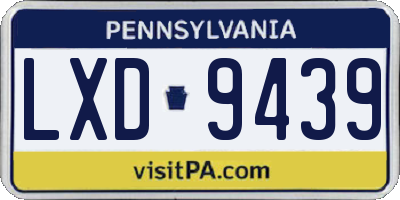 PA license plate LXD9439