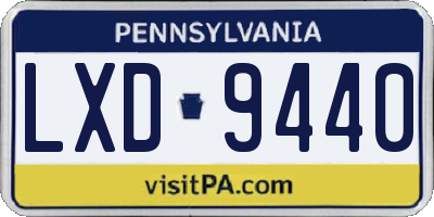 PA license plate LXD9440