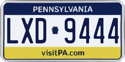 PA license plate LXD9444