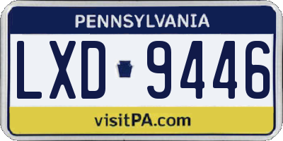 PA license plate LXD9446