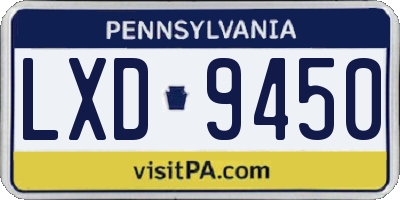 PA license plate LXD9450