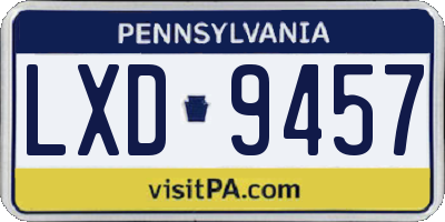PA license plate LXD9457