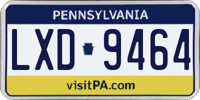 PA license plate LXD9464