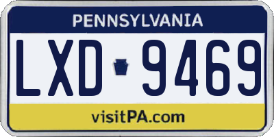 PA license plate LXD9469