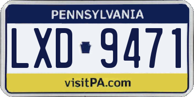 PA license plate LXD9471