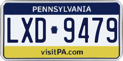 PA license plate LXD9479