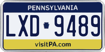 PA license plate LXD9489