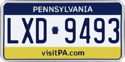 PA license plate LXD9493