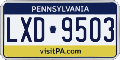 PA license plate LXD9503