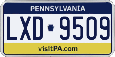 PA license plate LXD9509