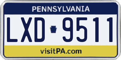 PA license plate LXD9511