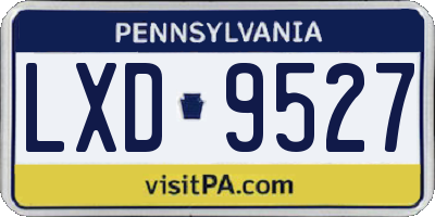 PA license plate LXD9527