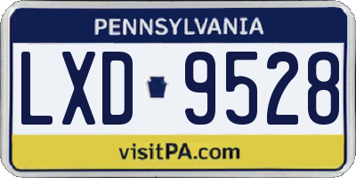 PA license plate LXD9528
