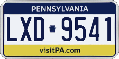 PA license plate LXD9541
