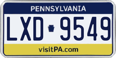PA license plate LXD9549