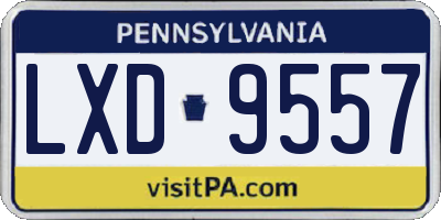 PA license plate LXD9557
