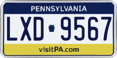 PA license plate LXD9567