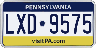 PA license plate LXD9575