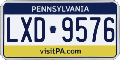 PA license plate LXD9576