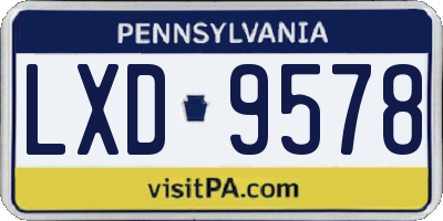 PA license plate LXD9578
