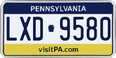 PA license plate LXD9580