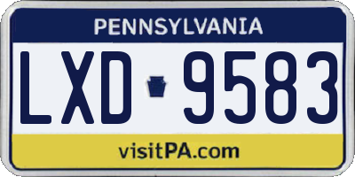 PA license plate LXD9583